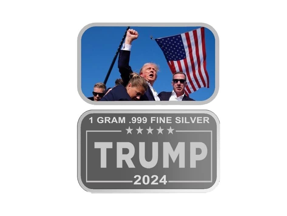 1 Gram .999 Fine Silver Donald Trump "Fight, Fight, Fight" – A Symbol of Strength in Silver Bullion - 320 Coins