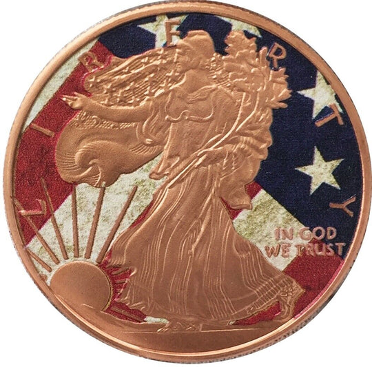 1 oz ADVP  .999 Color Copper Walking Liberty Rounds Colorized - 320 Coins