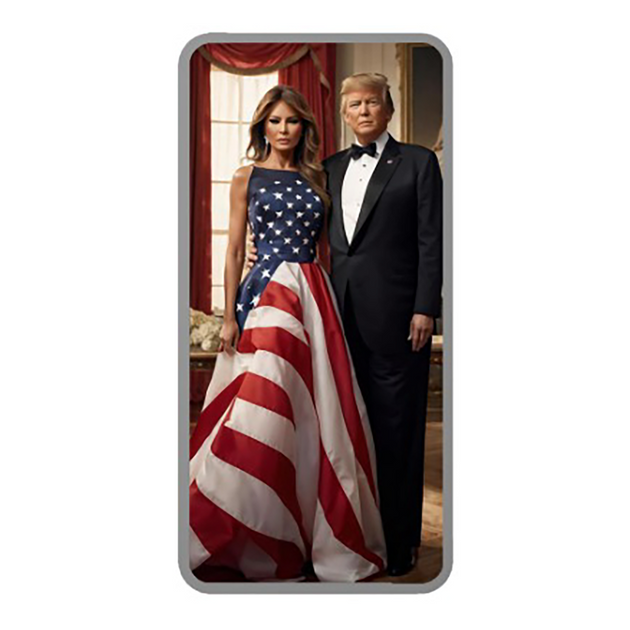 5g Silver Bar - Donald Trump & Melania  Silver Artwork - 320 Coins