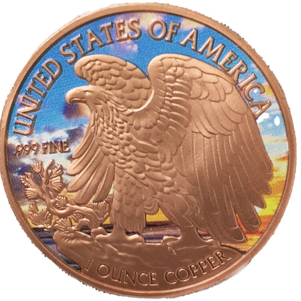 1 oz ADVP  .999 Color Copper Walking Liberty Rounds Colorized - 320 Coins