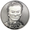 Silver Metal coin showing Frazetta portrait, name, and years 1928-2010