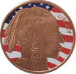 Buffalo Nickel Tribute with Fireworks Reverse - 1 oz .999 Fine Copper Round - 320 Coins