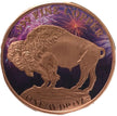 Buffalo Nickel Tribute with Fireworks Reverse - 1 oz .999 Fine Copper Round - 320 Coins