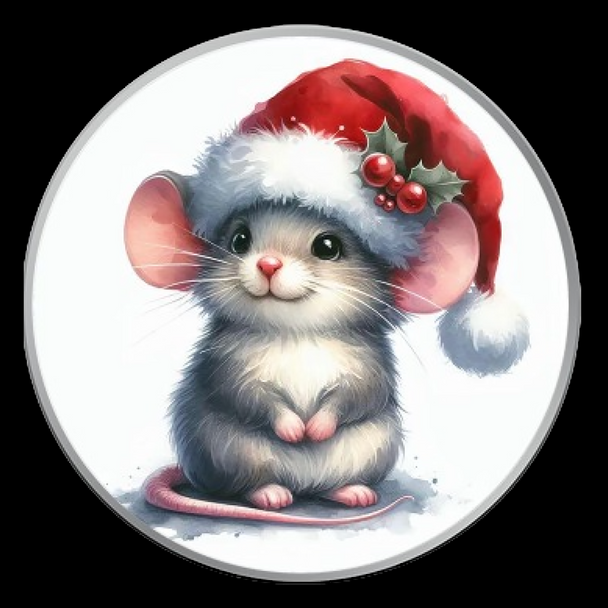 Christmas Mouse in the House - 5-Gram Silver Round - 320 Coins