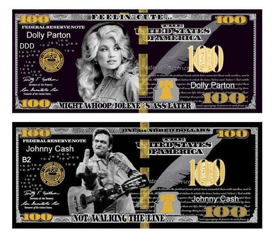 Johnny Cash & Dolly - Gold and Silver Foil Collector’s Set - 320 Coins