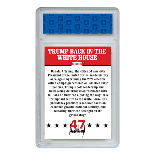 Donald Trump “It’s Good to Be Back” Collectors Card - 320 Coins