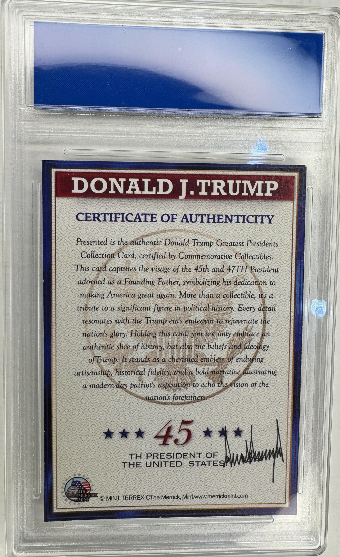 Donald Trump Making America Great Again Currency-Style Collectible Card - 320 Coins