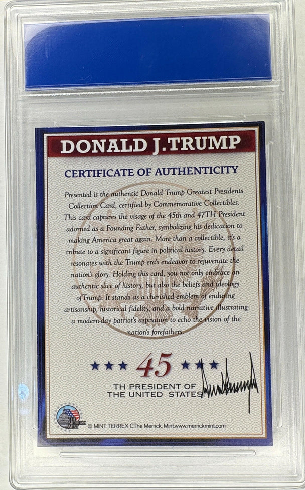 Donald and Melania Trump Historical Collectible Card - Commemorative Trading Card - Greatest Presidents Collection - 320 Coins