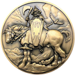 Gold metal coin showing Death Dealer