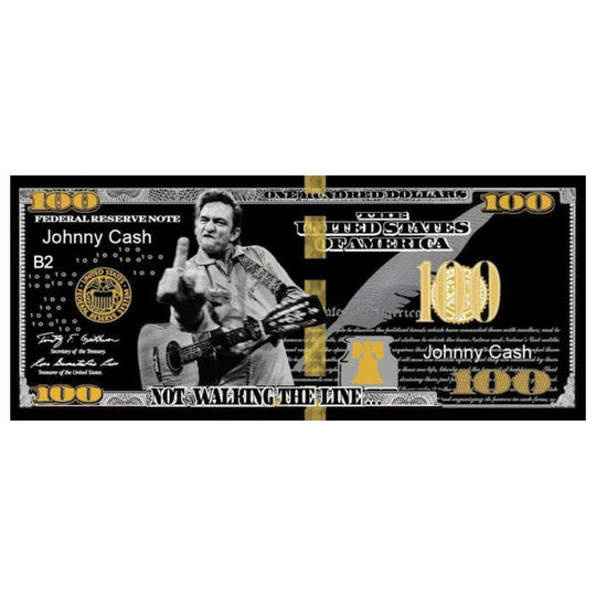 Johnny Cash Gold and Silver Foil Collectible $100 Note - Iconic Tribute to the Man in Black - Premium Craftsmanship - Unique Memorabilia - 320 Coins
