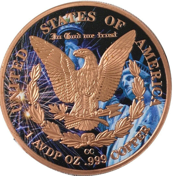 Morgan Dollar Tribute with Patriotic Eagle Reverse - 1 oz .999 Fine Copper Round - 320 Coins