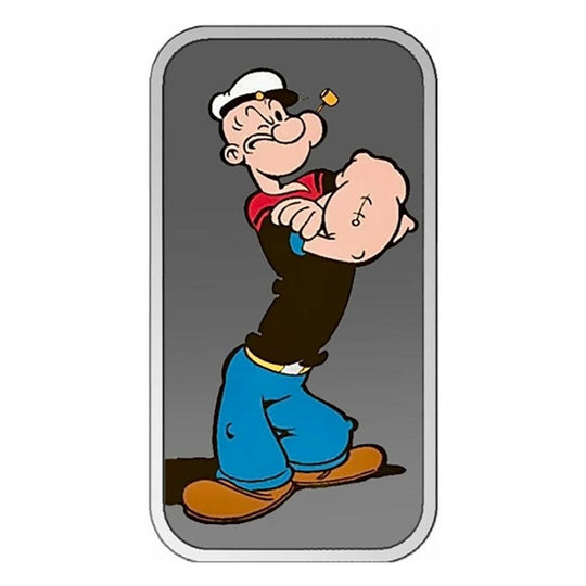 Popeye the Sailor Man 1g .999 Colored Silver Bar in Capsule - Presale - 320 Coins