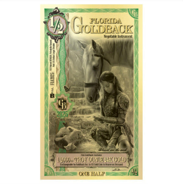 Rare 1/2 Florida Goldback – 2025 ALPHA Series - 320 Coins