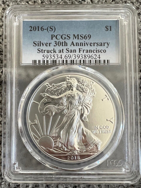 2016-S 1 oz Silver American Eagle MS-69 PCGS