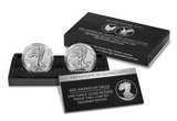 2021 REVERSE PROOF AMERICAN SILVER EAGLE DESIGNER 2 COIN SET TYPE 1 & 2 , W & S