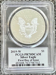 2019-W Proof $1 American Silver Eagle PCGS PR70DCAM FDOI