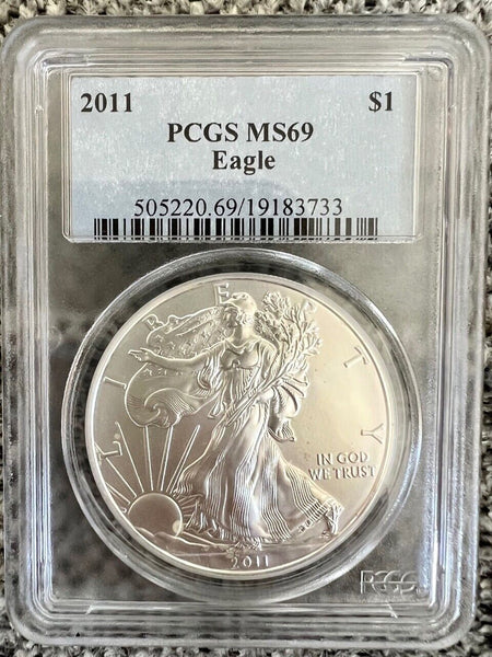 2011 1 oz Silver American Eagle MS-69 PCGS