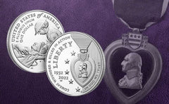 2022 S National Purple Heart Hall of Honor Proof Half Dollar Coin Box and COA
