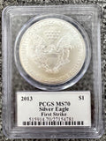 2013 American Silver Eagle - PCGS MS70  Mercanti Signed First Strike