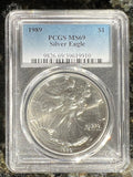 1989 1 oz Silver American Eagle MS-69 PCGS