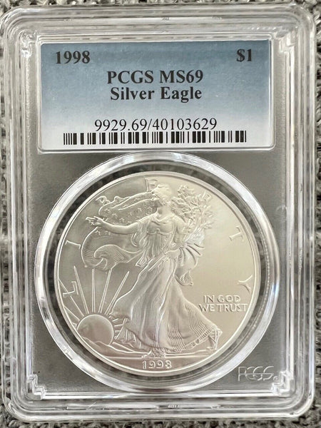 1998 1 oz Silver American Eagle MS-69 PCGS