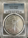 2003 1 oz Silver American Eagle MS-69 PCGS