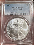 2002 1 oz Silver American Eagle MS-69 PCGS