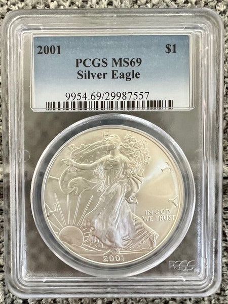 2001 1 oz Silver American Eagle MS-69 PCGS