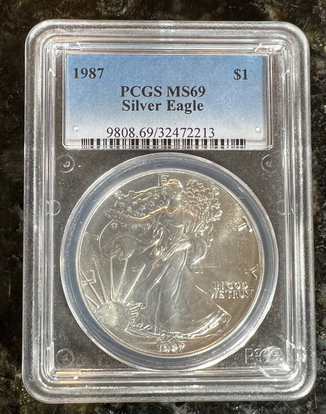 1987 1 oz Silver American Eagle MS-69 PCGS
