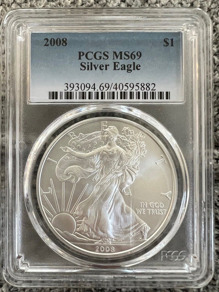2008 1 oz Silver American Eagle MS-69 PCGS