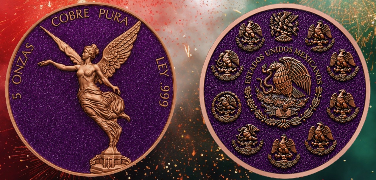 Libertad Purple Diamond Dusted — copper coin product photo