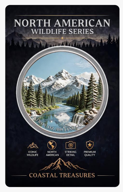North American Wildlife - Grizzly Bear — copper coin product photo