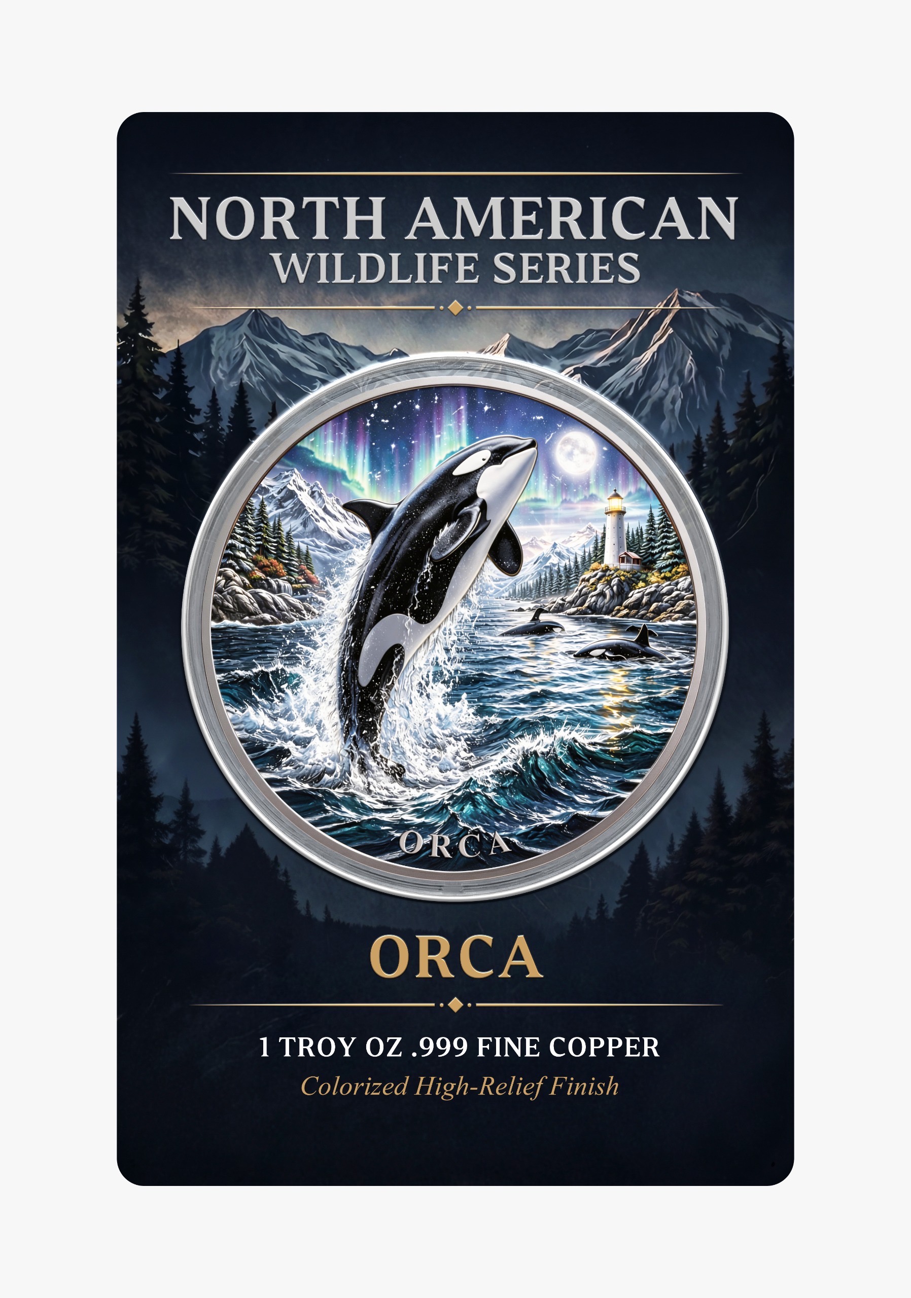 North American Wildlife - Orca — copper coin product photo