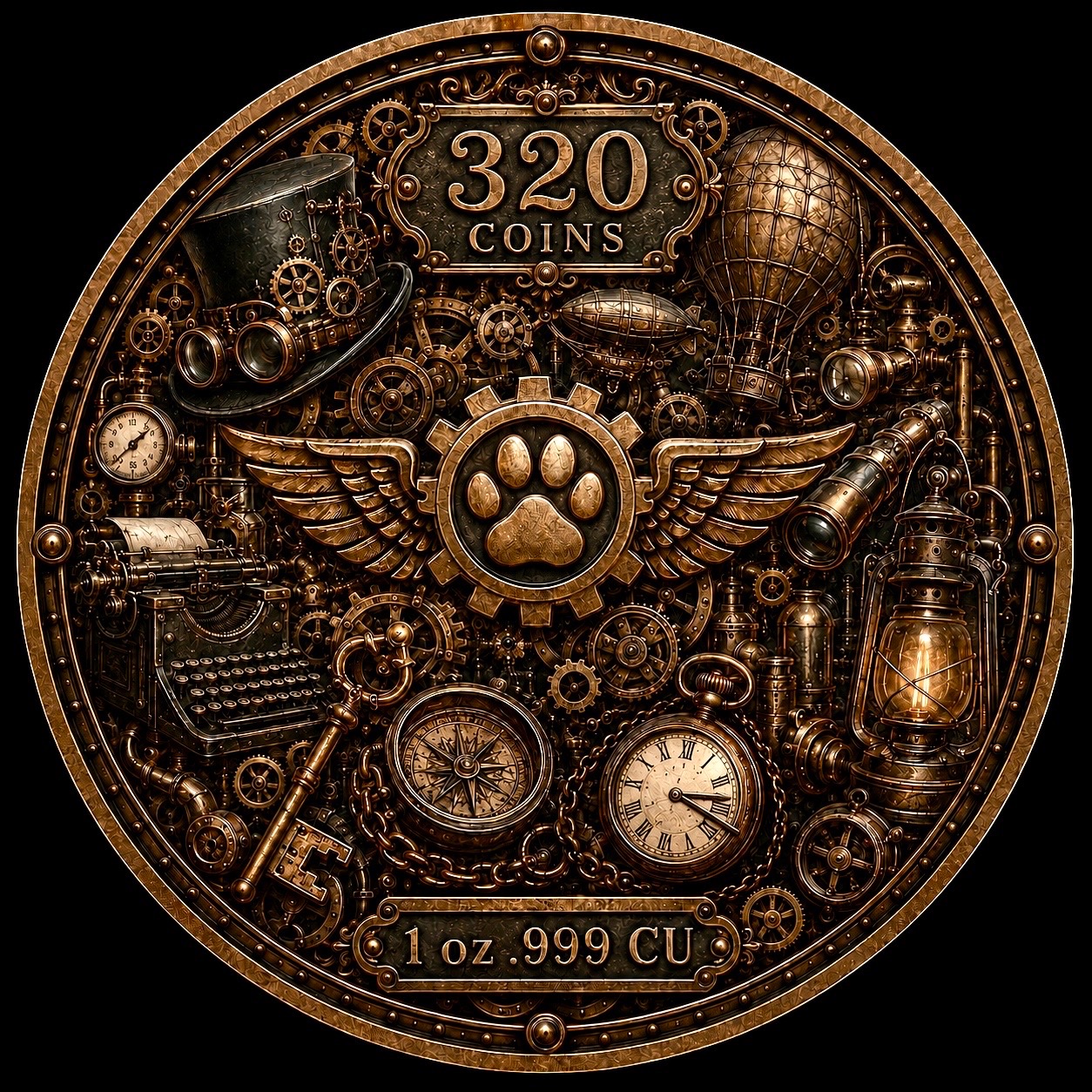 Purrlock Holmes (SteamPaws Series) — copper coin product photo