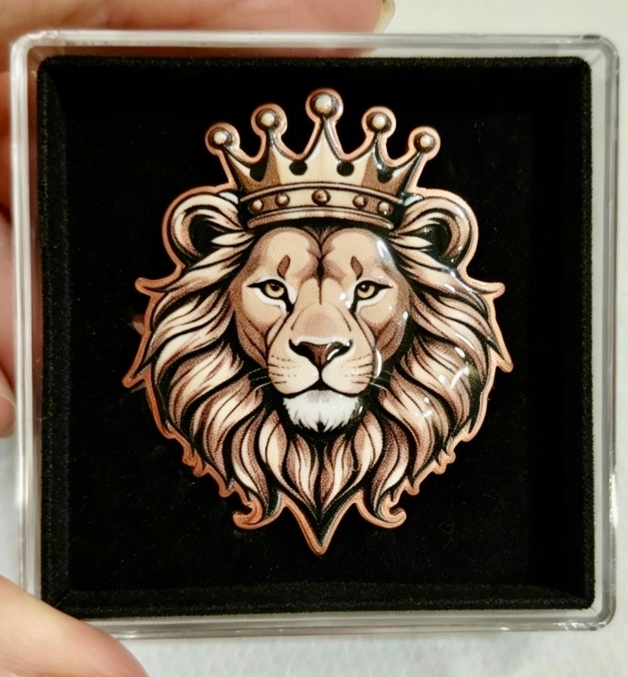 King of the Jungle Lion — copper coin product photo