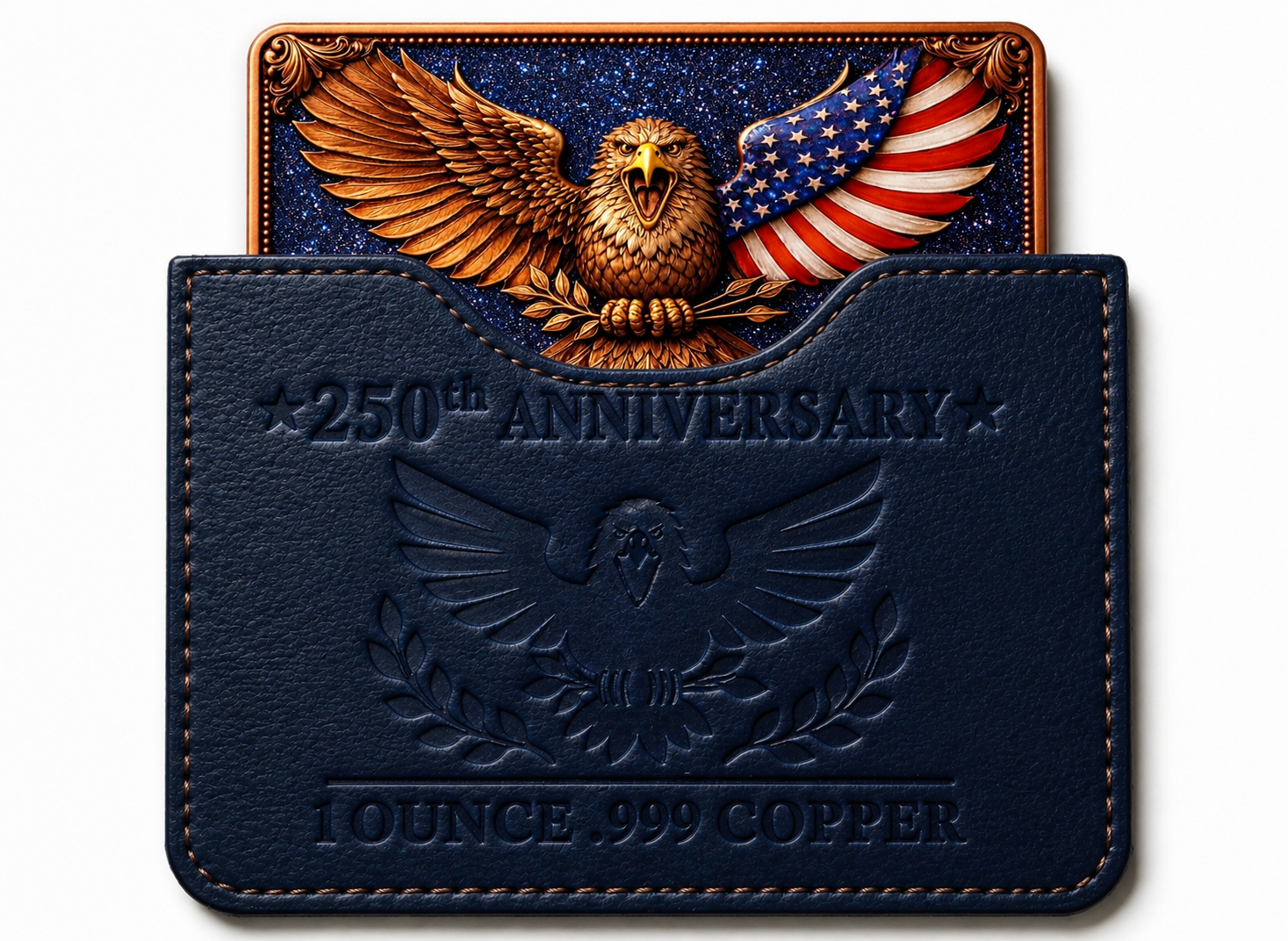 250th Anniversary Eagle in pouch 1oz .999 Copper — copper coin product photo