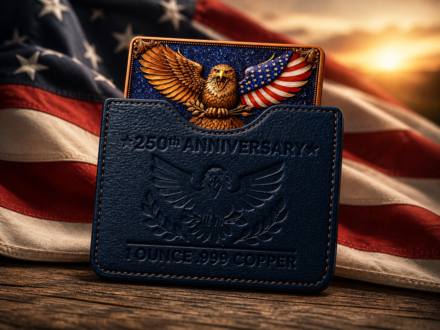 250th Anniversary Eagle in pouch 1oz .999 Copper — copper coin product photo