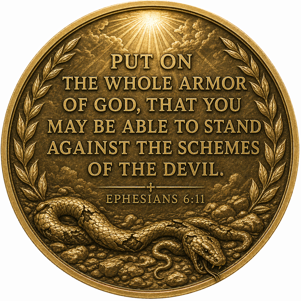 Ephesians 6:11 1oz CU — copper coin product photo