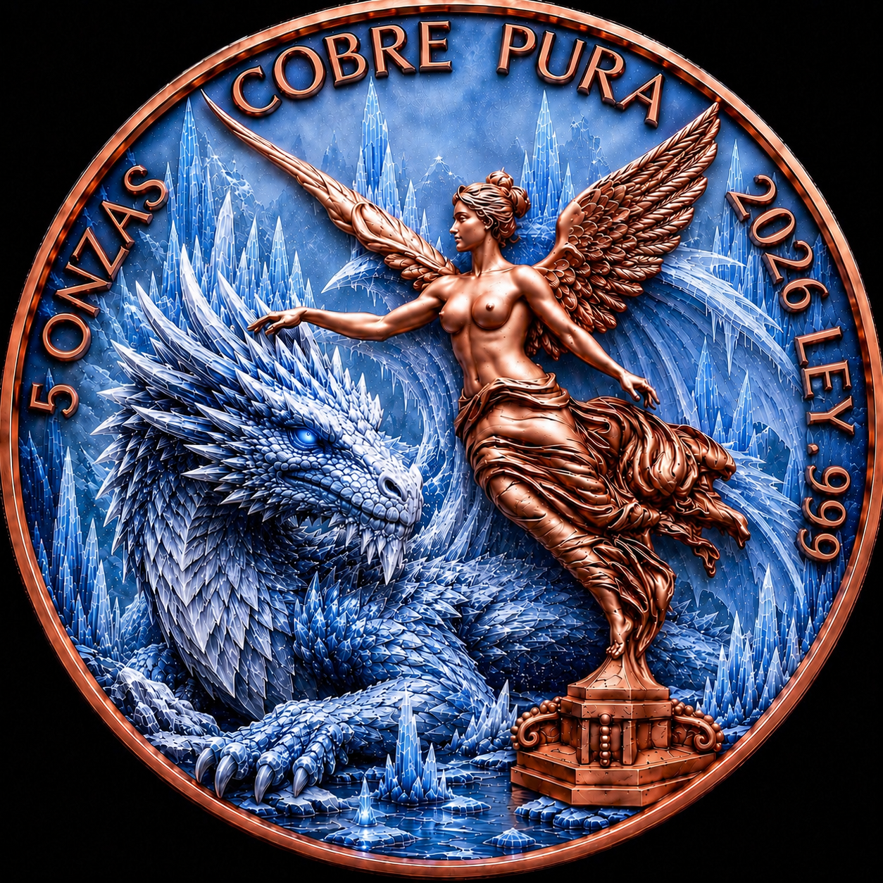 Ice Dragon Libertad Tribute 5oz CU — copper coin product photo