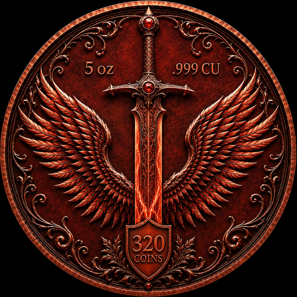 Fire Dragon Libertad Tribute 5oz Copper — copper coin product photo