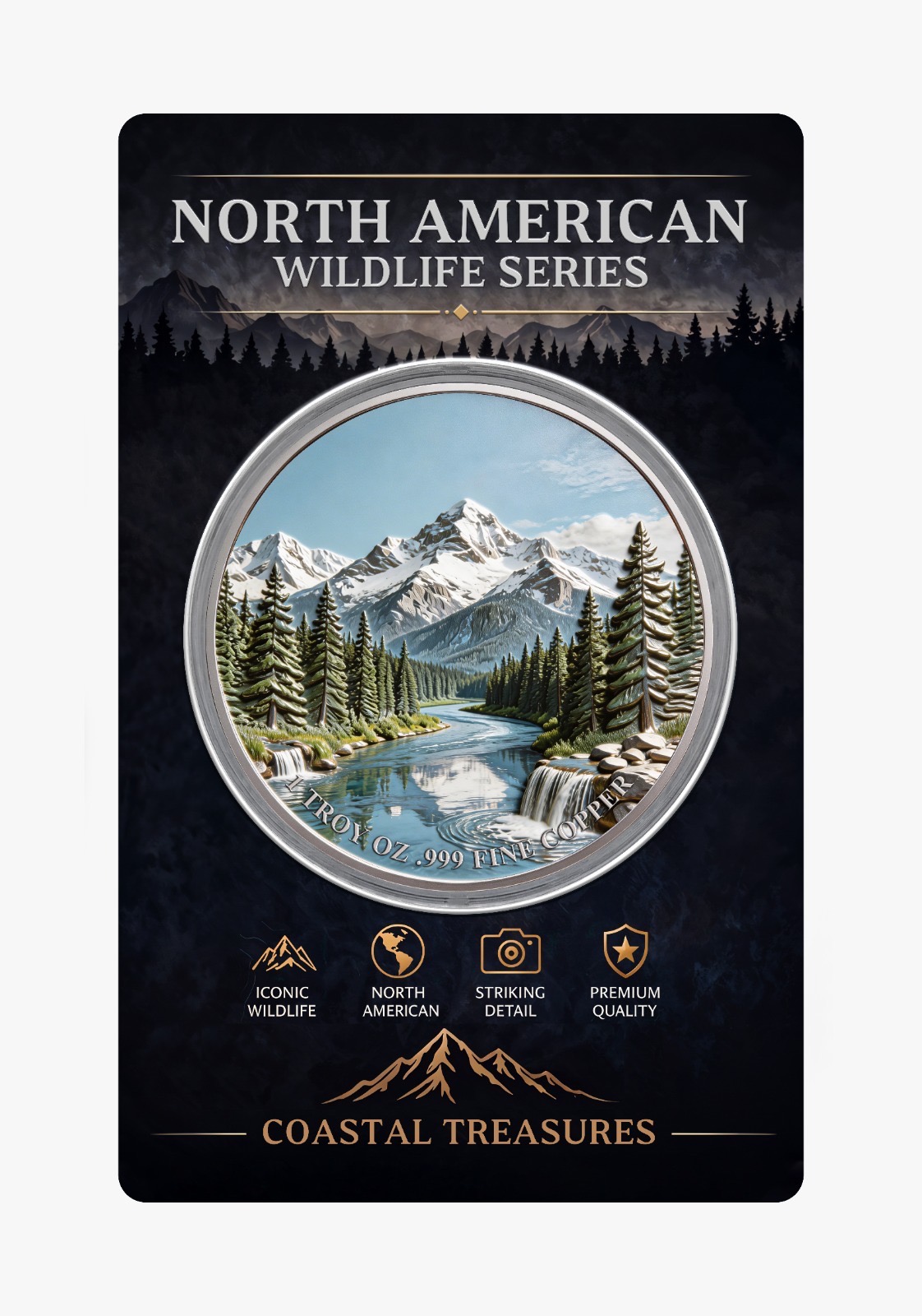 North American Wildlife - Gray Wolf — copper coin product photo