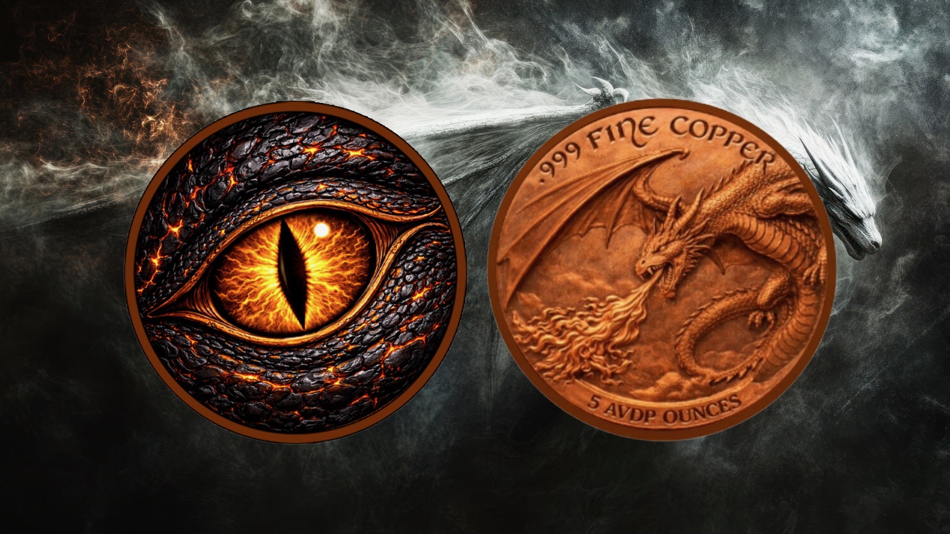 Dragon’s Ember Eye 5oz Copper — copper coin product photo