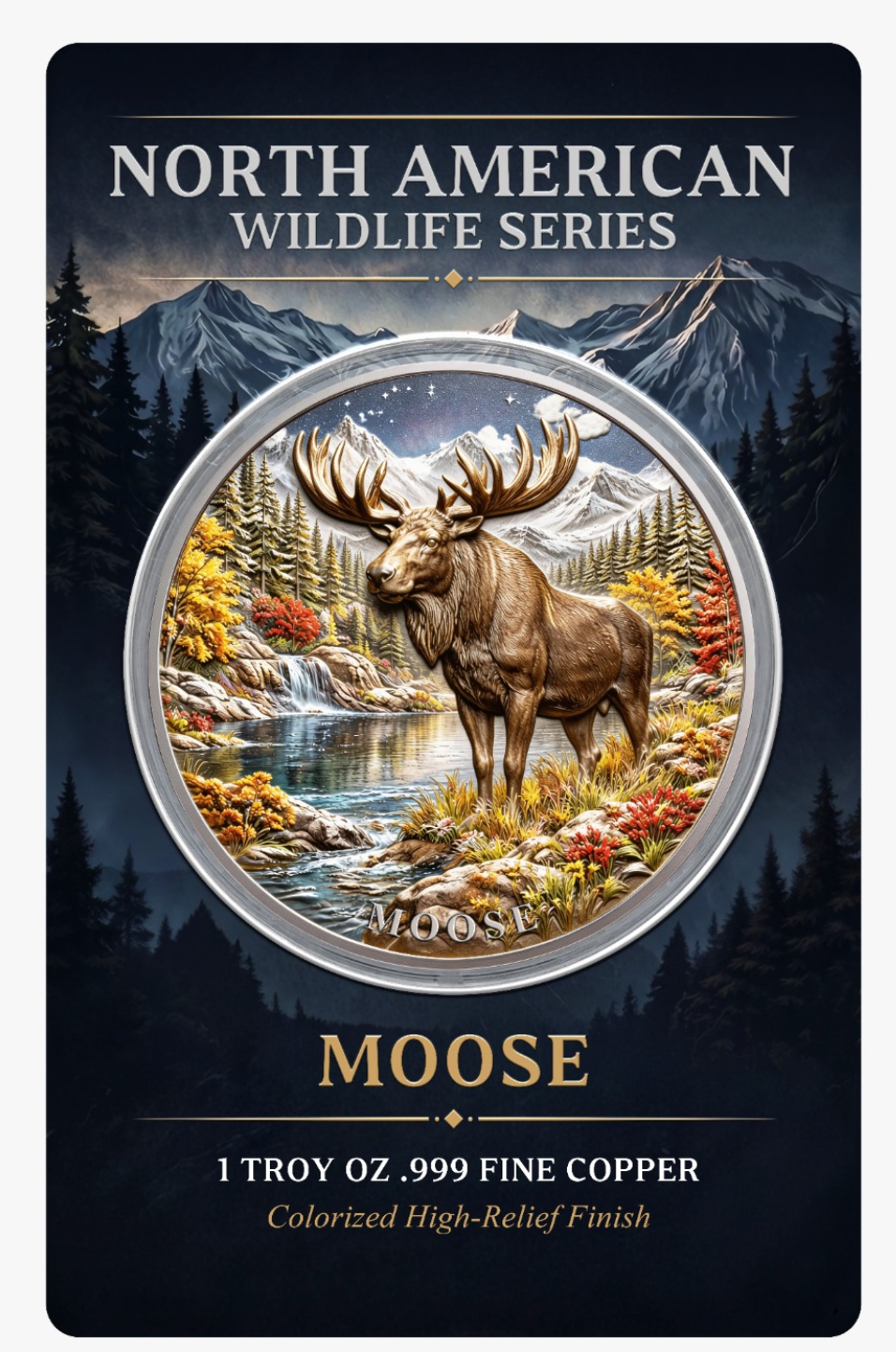 North American Wildlife - Moose — copper coin product photo