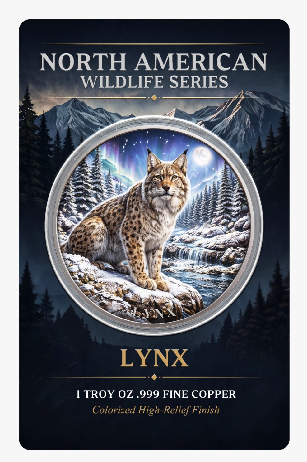 North American Wildlife - Lynx — copper coin product photo