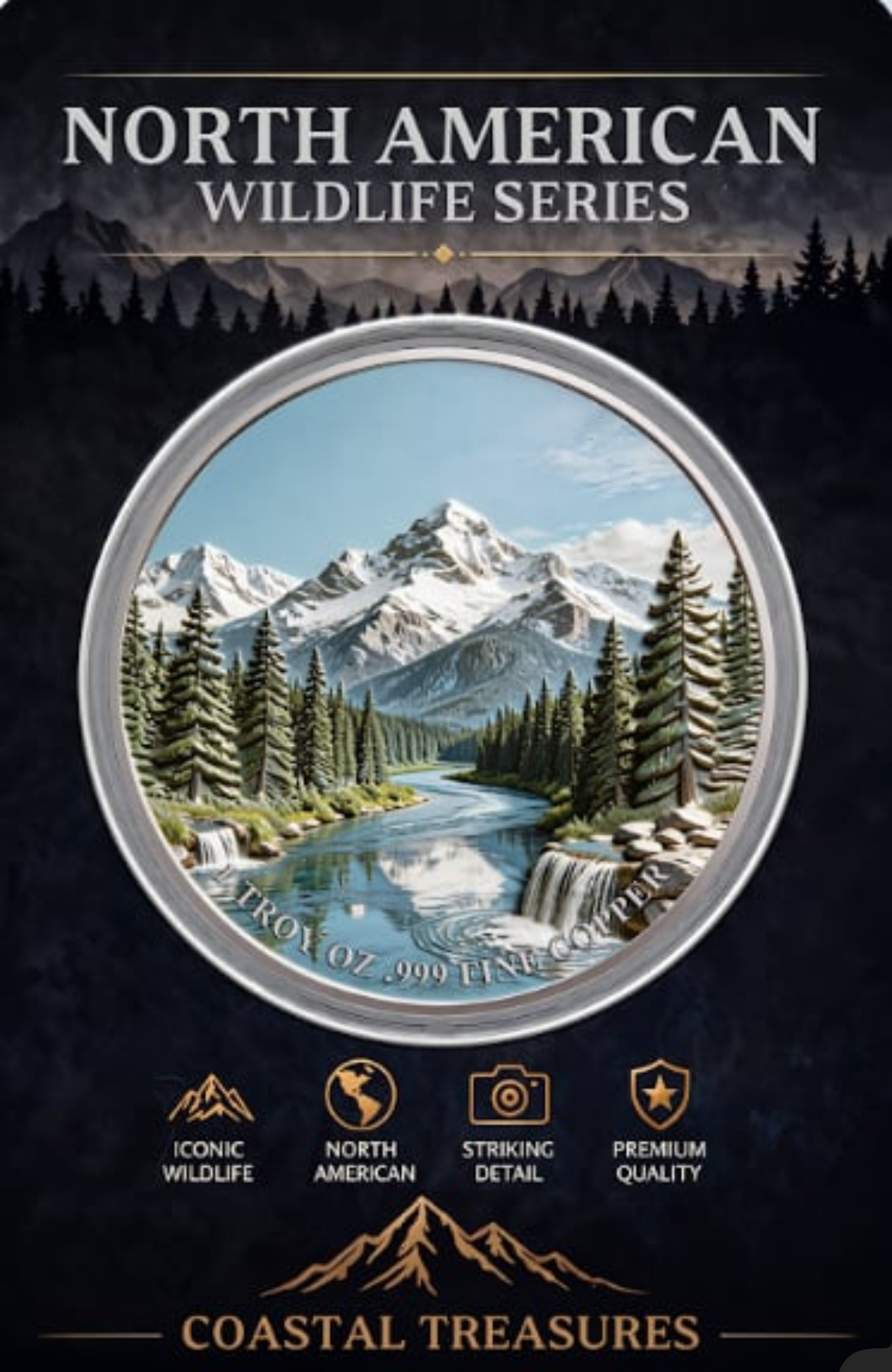 North American Wildlife - Bison 1oz .999 Copper — copper coin product photo