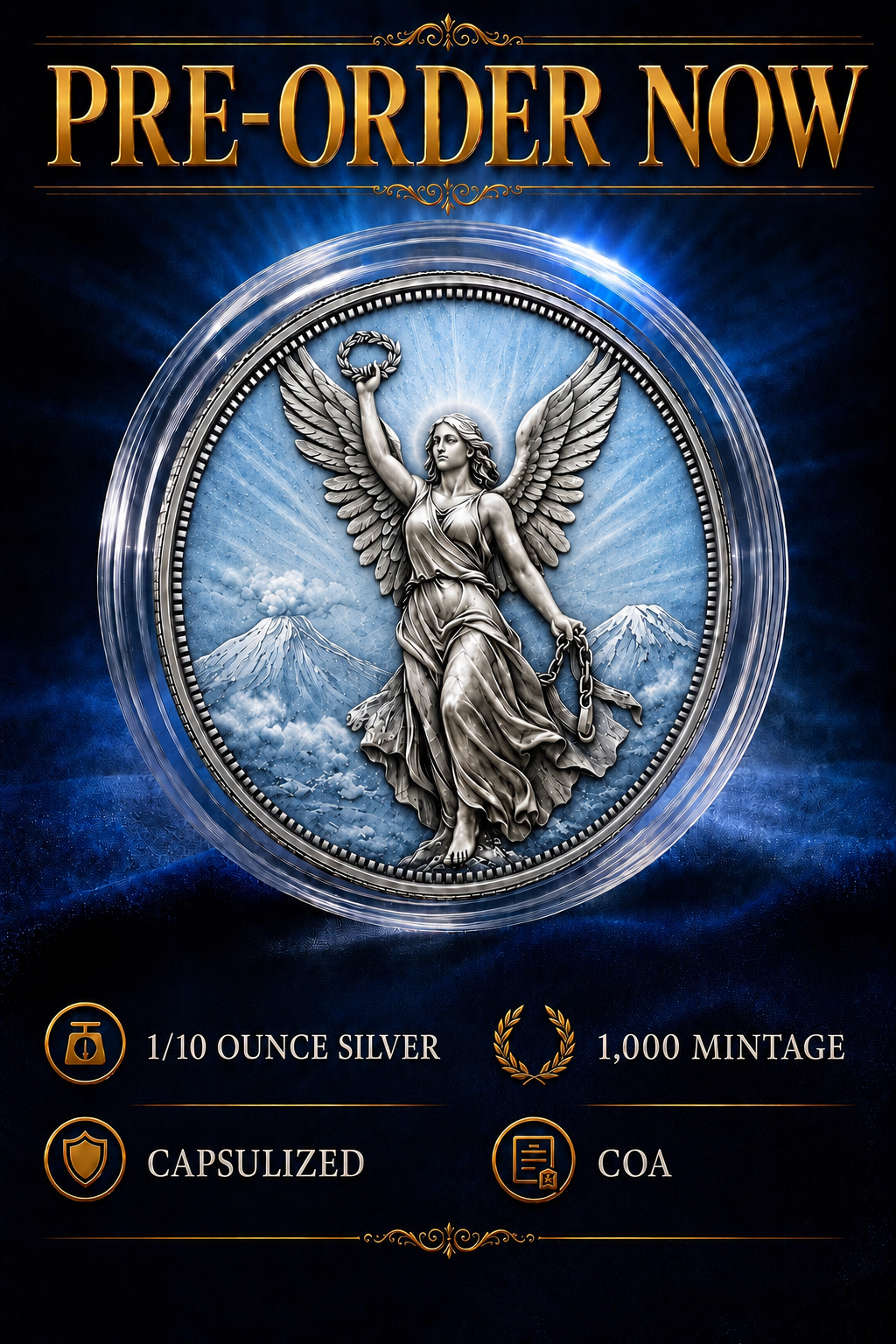 Blue Angel Libertad - 1/10oz Silver — silver coin product photo