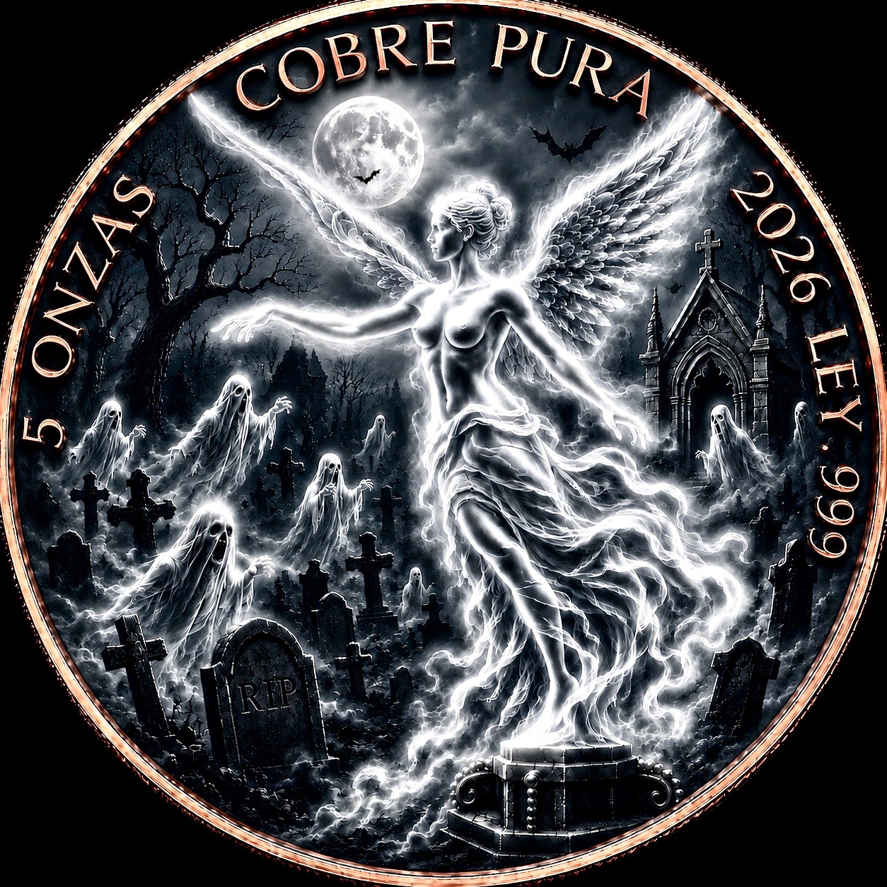 The Ghostly Libertad Tribute 5oz Copper — copper coin product photo