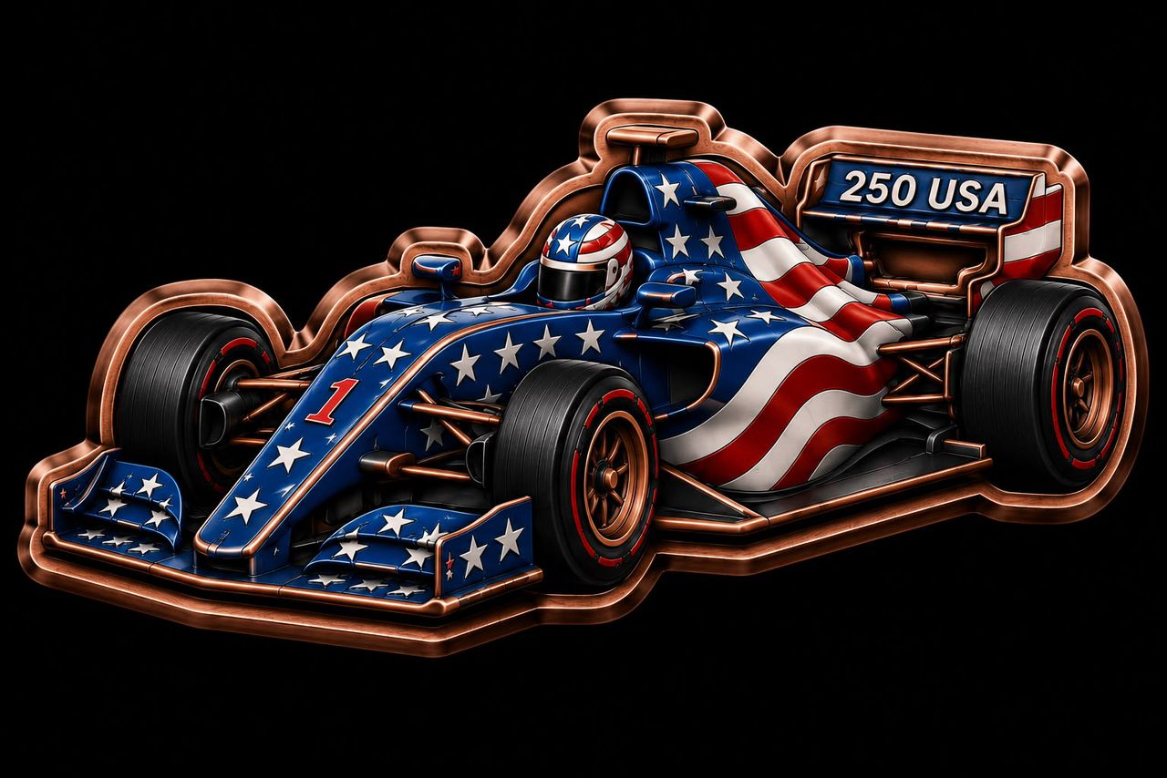 Red White and Fast 1oz .999 Copper — copper coin product photo