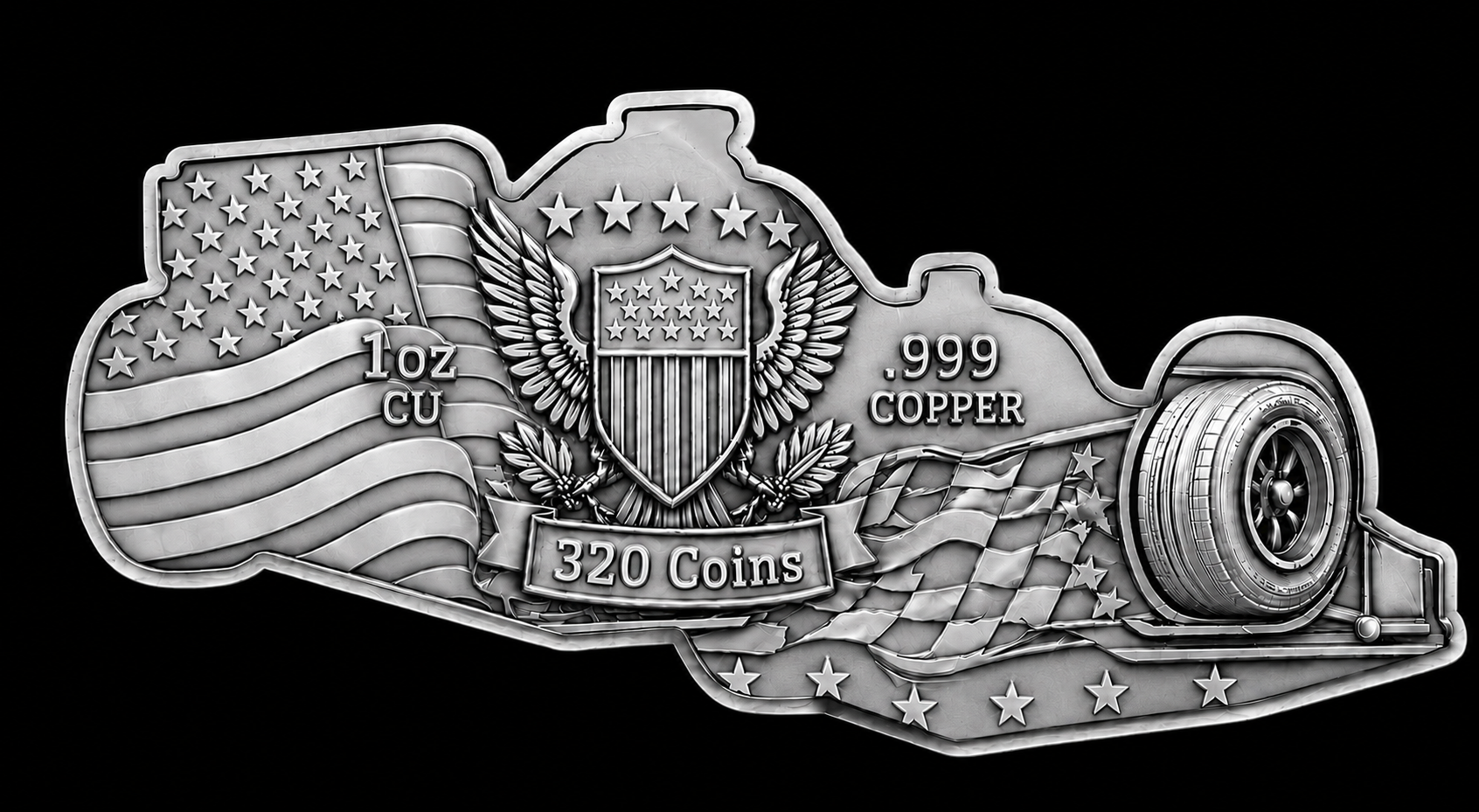 Eagle Velocity 1oz Copper w/Silver Plating — copper coin product photo