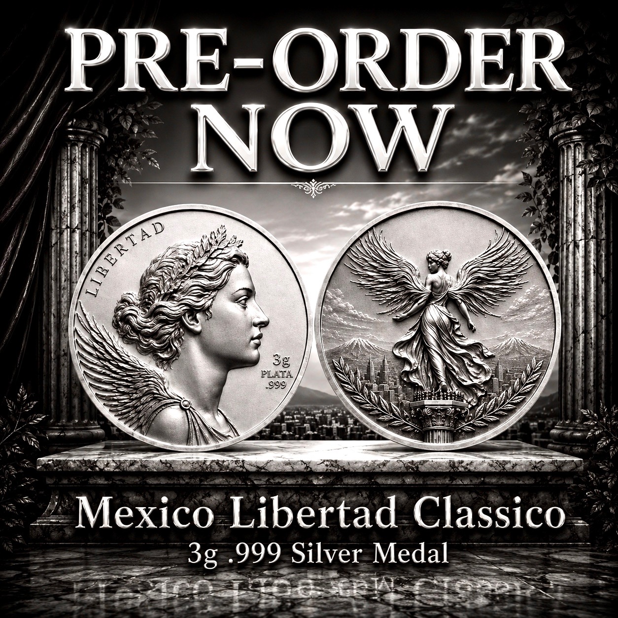 Mexico Libertad Classico 3g .999 Silver  — silver coin product photo